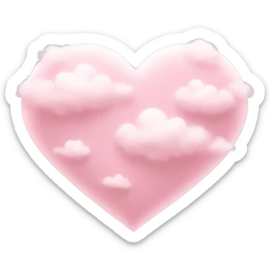 light pink heart with clouds sticker