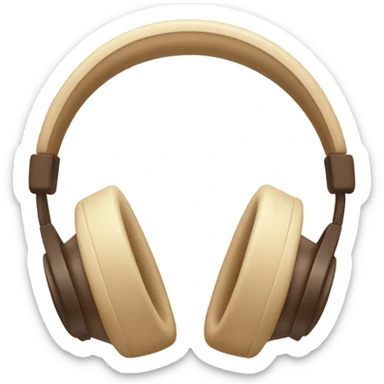 beige apple headphones with brown bows sticker