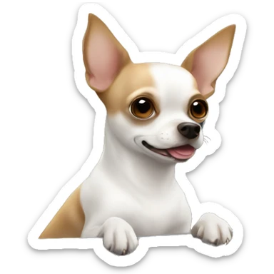 White and brown chihuahua in car interior sticker