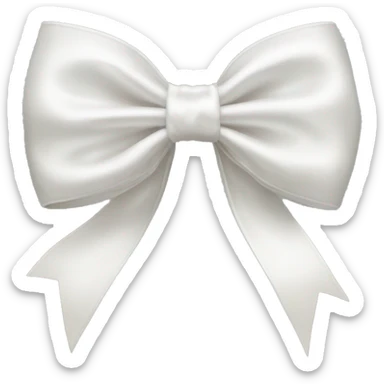 white satin bow sticker
