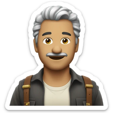 señor canoso de poco pelo sticker