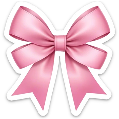 Super ultra-thin and stretched ribbon bow, as narrow as possible, single loop, no extra loops, no fluffy or rounded shapes, only one long and sleek ribbon, delicate, minimalist, NO DOUBLE LOOPS, NO THICKNESS, ONLY A SINGLE SLIM LINE pink sticker