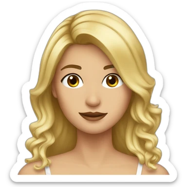 Italienne brune mèche blonde no neck sticker