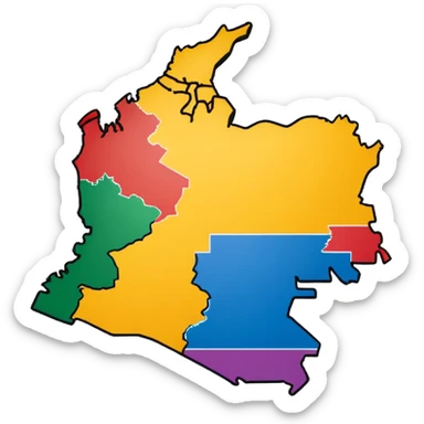 mapa colombia regiones sticker