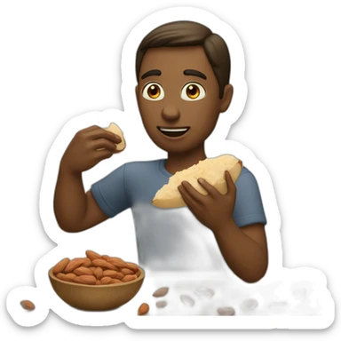 A quenn eating almond sticker