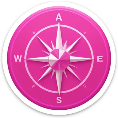 pink compass sticker