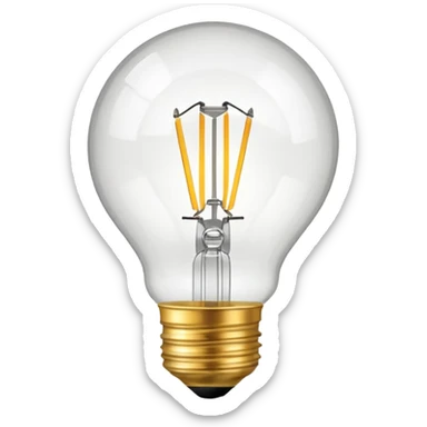 designer light bulb round globe sticker