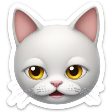 cat crazy face sticker
