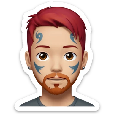 Mike Shinoda with red hair sticker