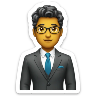 A stylish looking business boy sticker