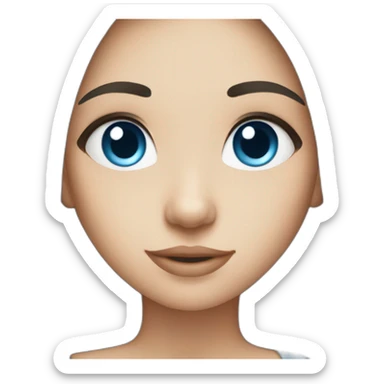 Cute girl with straight dark hair and blue eyes sticker