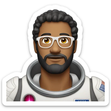 astronaut black-beard caucasian-man white-glasses sticker