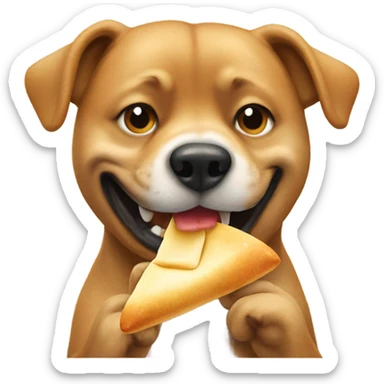 Dog eating fortune cookie sticker