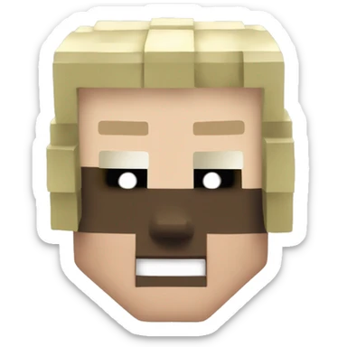 steve of minecraft whit white eyes sticker