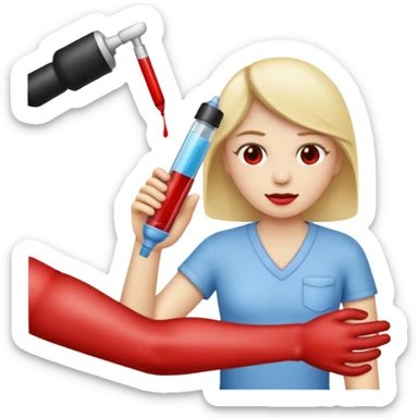 Emoji getting blood test in arm sticker