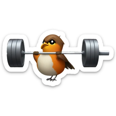 Robin from batman Lifting a barbell over head sticker