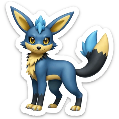 Lucario-Umbreon-Zeraora-Fakémon-hybrid-creature (full body)  sticker