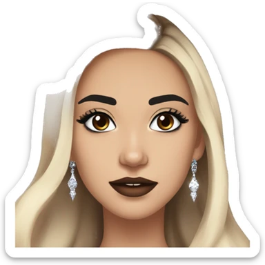 Maddy Perez euphoria show teenager: warm brown eyes, bold black sharp eyeliner, dark arched brows, full nude-berry lips, light skin, high cheekbones, sleek dark brown long hair in waves/ponytail, sparkly rhinestones on eyelids 

 sticker