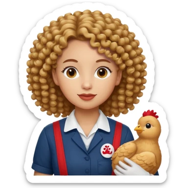 Chick-fil-A worker with curly hair sticker