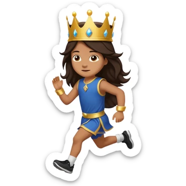 I want a royal child with dark brown long hair running sticker