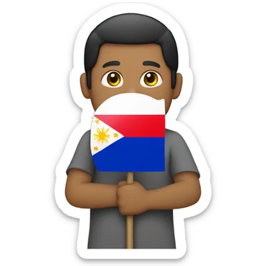 A person hold the Philippines flag  sticker