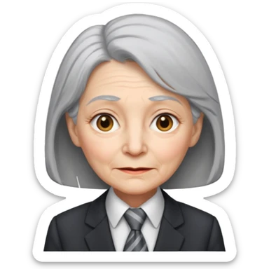 old women in suit with Necktie sticker