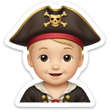 cute 1 year old pirate baby sticker