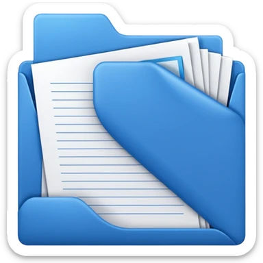 documents with blue cover sticker