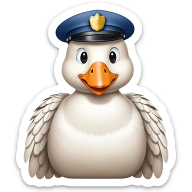 A goose being arrested by a police officer sticker