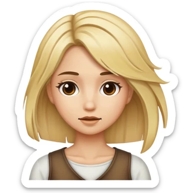 blonde girl with brown roots sticker