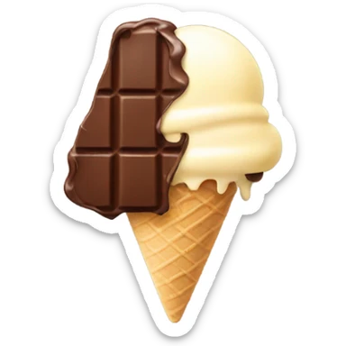 ice cream with a chocolate bar sticker