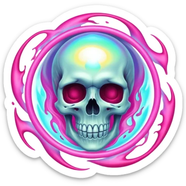 Glowing Soul Portal, in the style of your bleeding skull art. sticker