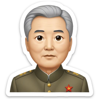 Grey haired general Kim il sung wearing mao suit sticker