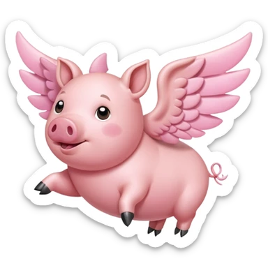 Flying pig sticker
