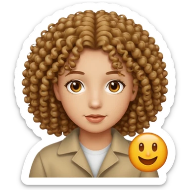 A curly hair with hazel eyes, light skin  sticker