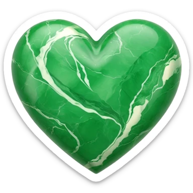 green heart with marble texture sticker