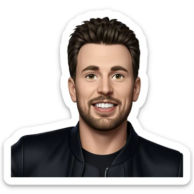 smiling boy in black jacket sticker