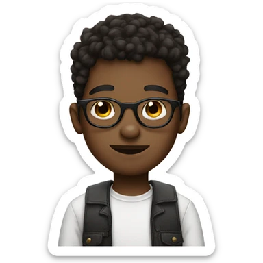 boy with glasses and mole and a septum piercing sticker