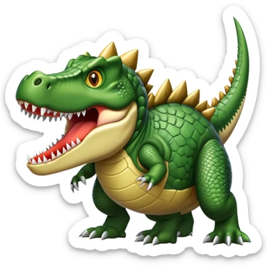 A hybrid creature that's part bomb, part dinosaur, and part crocodile sticker