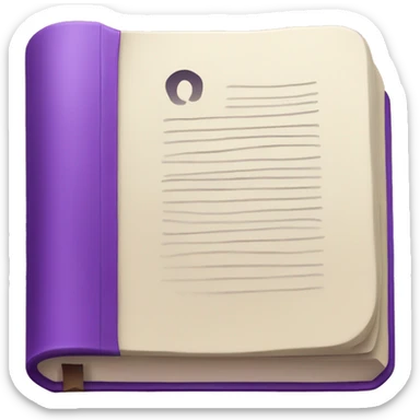 iOs closed book emoji in purple with volume 6 on the cover sticker