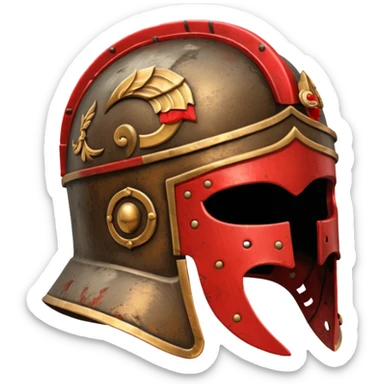 An emoji of an ancient Roman gladiator's helmet with a crest. sticker