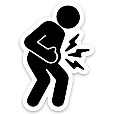 A person with stomach ache sticker