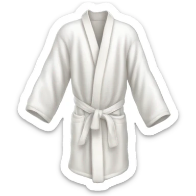 white silk slippers and robe sticker