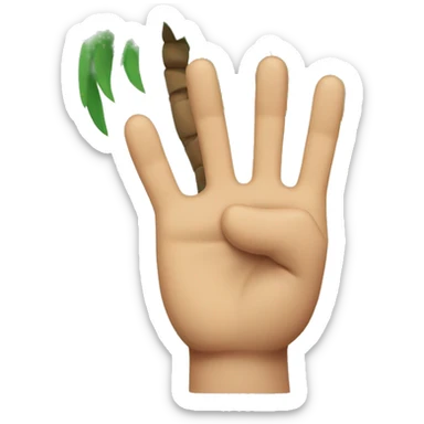 palm with four fingers up and folded thumb sticker