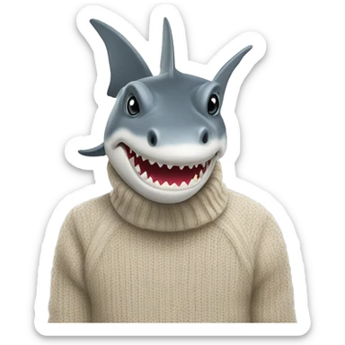Hammerhead shark in sweater sticker