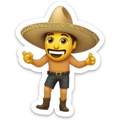 sombrero man telling a scret sticker