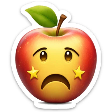 Apple with yellow stars like the one from fantastic Mr fox sticker