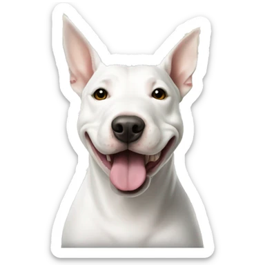 A very rich White Bull terrier with lots of money  sticker