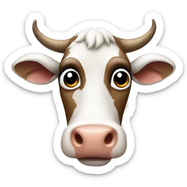 A cow face raising it's eyebrow  sticker