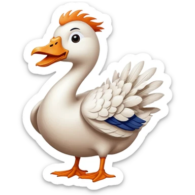 A silly white goose in a Denver Broncos T-shirt sticker